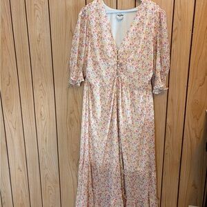 ARULA Floral Maxi Dress - Pink and White